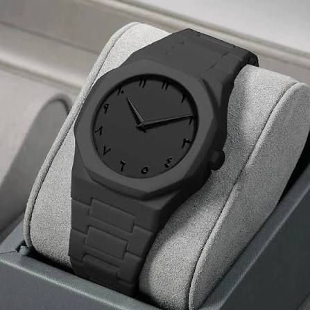 Black Arabic Aura carbon Fiber watch For Men